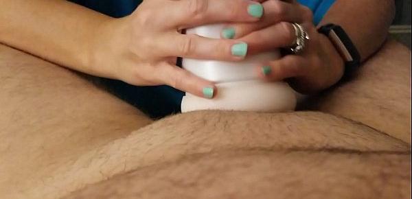  Amateur wife uses masturbator on neighbor